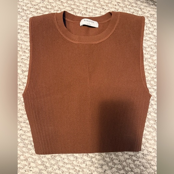 Babaton Tops - Babaton Ribbed Knit Sleeveless Crop Top